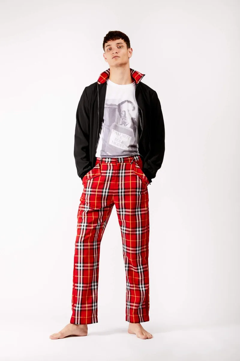Adrian Schachter Red Tartan Trousers