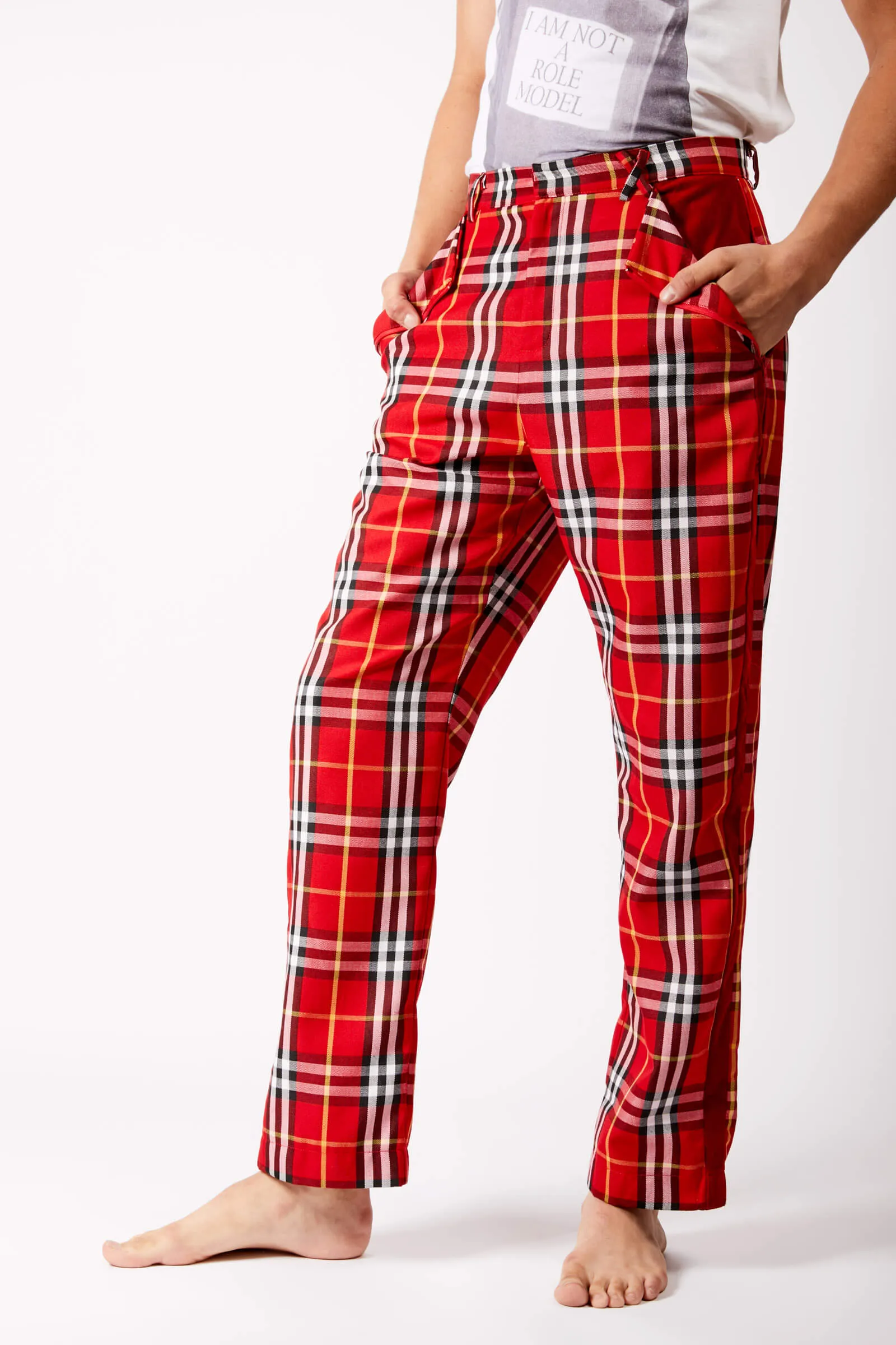 Adrian Schachter Red Tartan Trousers
