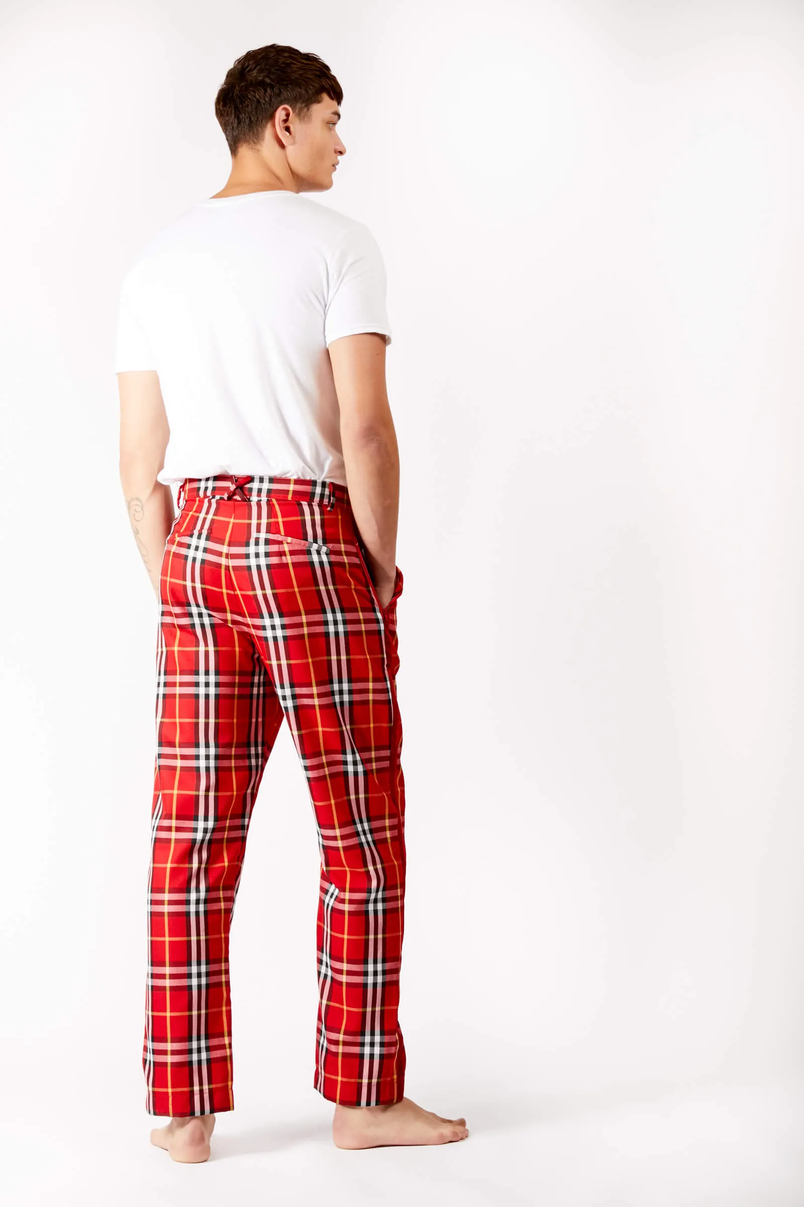 Adrian Schachter Red Tartan Trousers