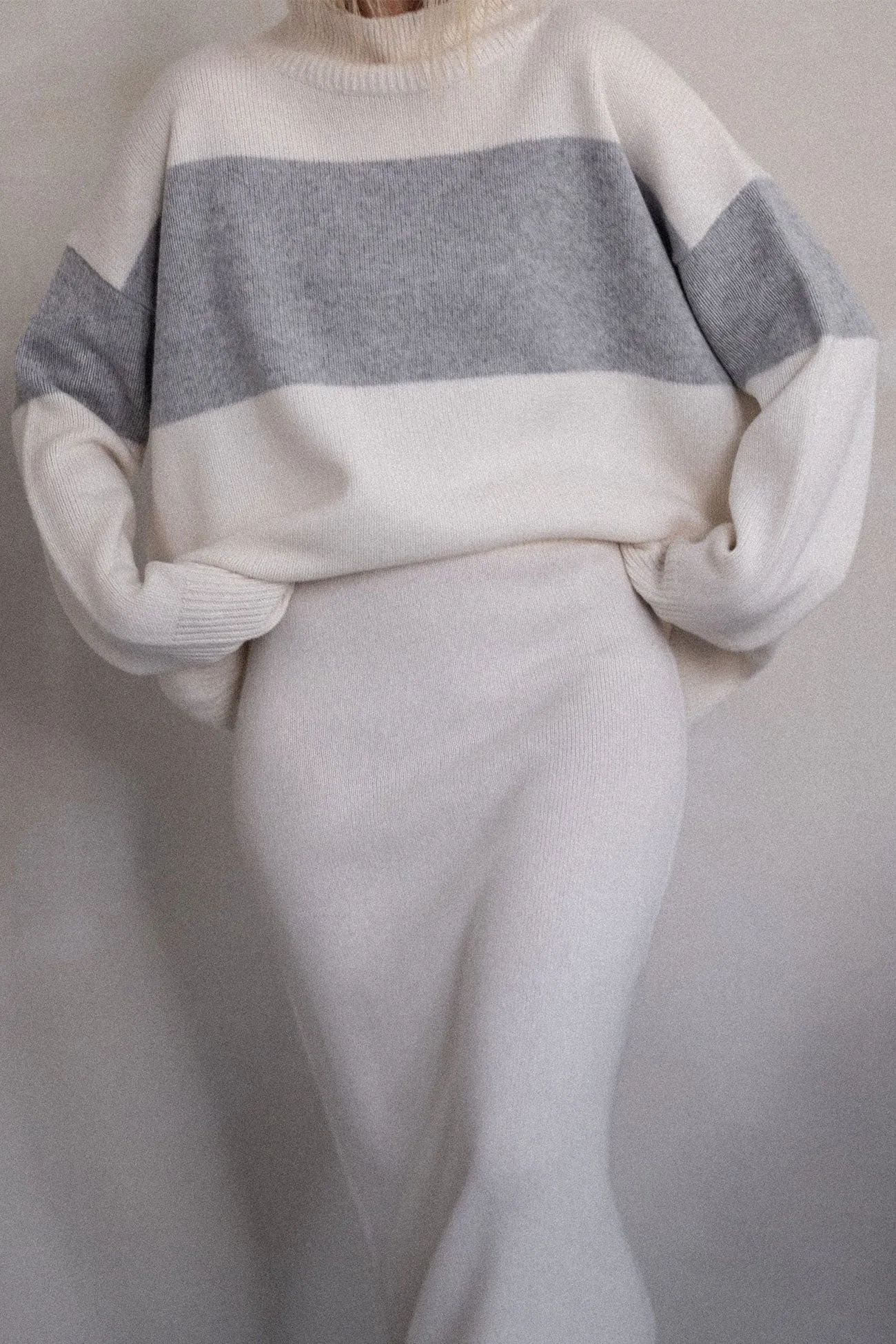AGATHA STRIPED CASHMERE TURTLENECK SWEATER