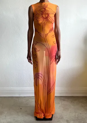 Aja Orange Rose Sleeveless Maxi Dress -Pre Order
