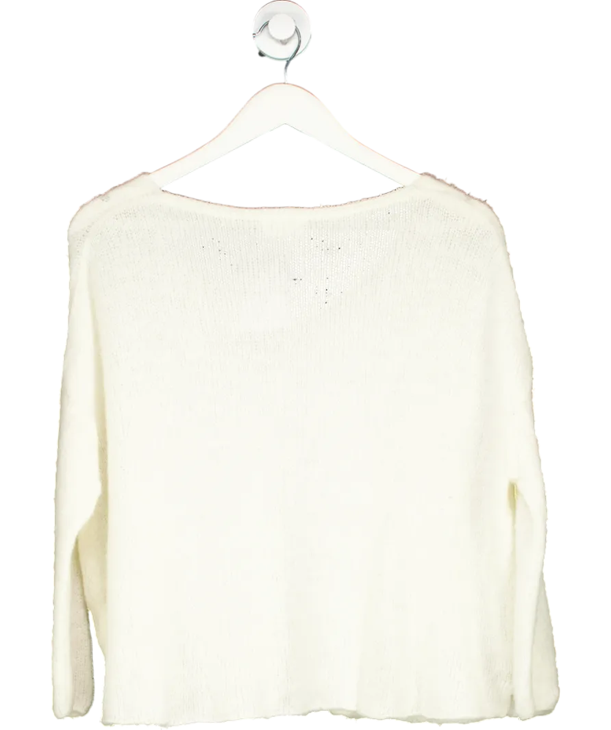 American Vintage White East V Neck Knit Jumper UK XS/S