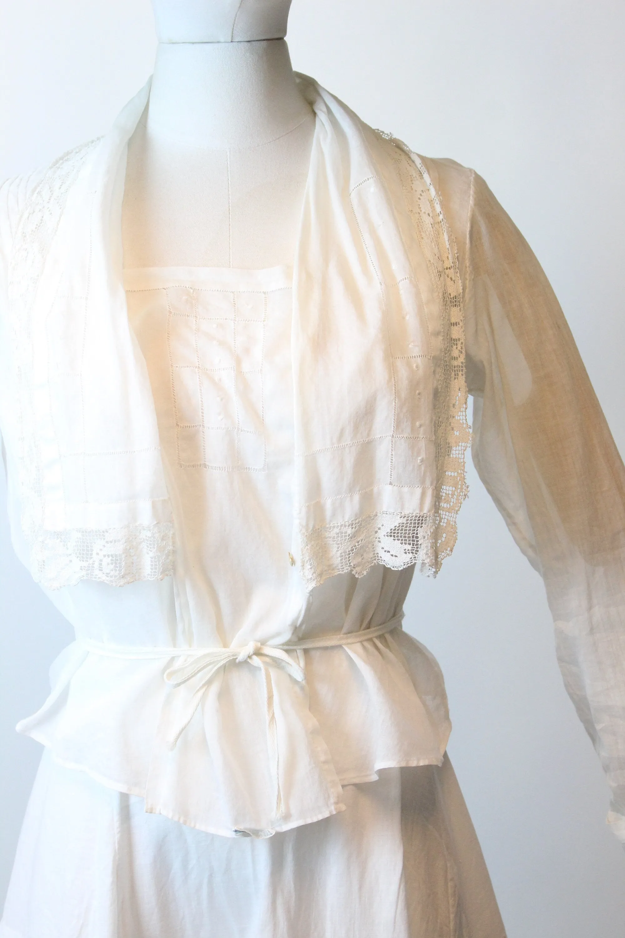 ANTIQUE 1910 cotton lace blouse small | new spring summer