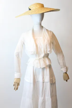 ANTIQUE 1910 cotton lace blouse small | new spring summer