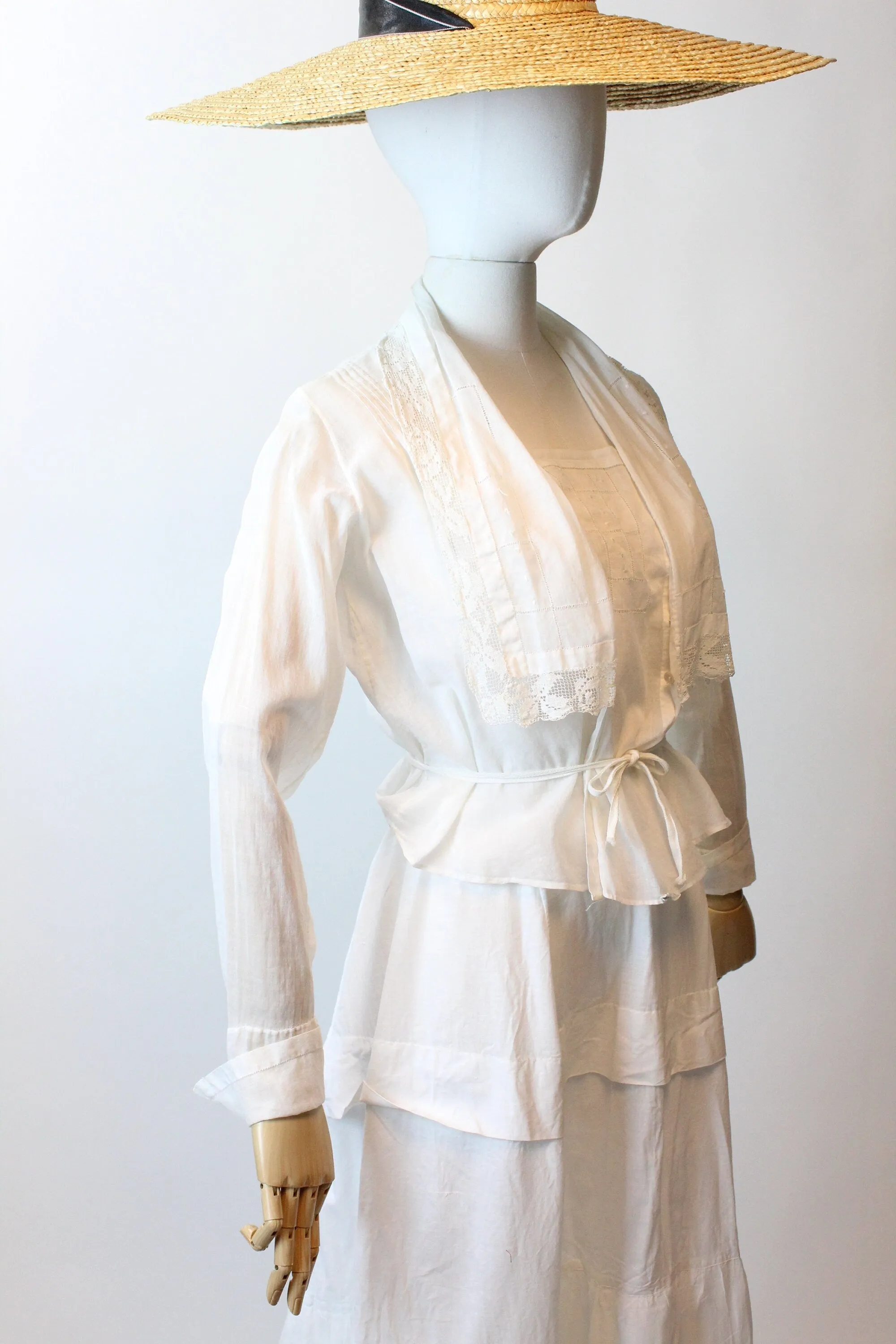 ANTIQUE 1910 cotton lace blouse small | new spring summer