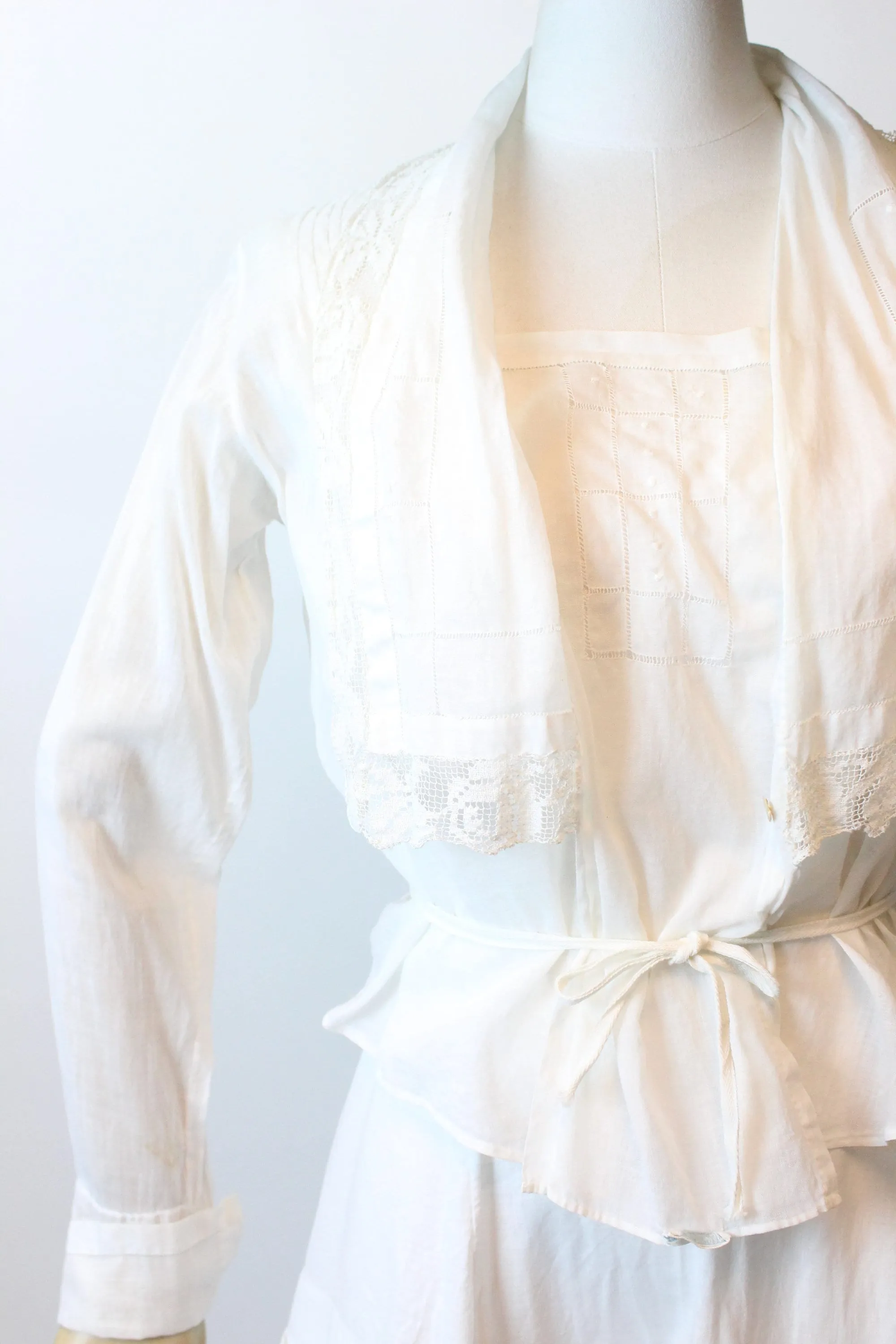 ANTIQUE 1910 cotton lace blouse small | new spring summer