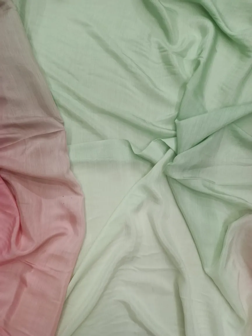 Artisanal Hand Dyed Soft Modal Muslin Mul Silk Ombre Shaded Fabric