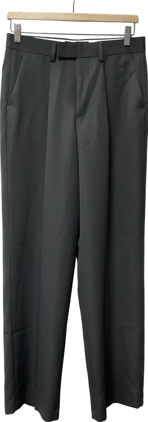 ASOS Grey Smart Wide Leg Cargo Trousers With Toggle Hem W30