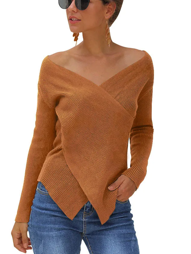 Autumn and Winter Polka Dot Hollow Long Sleeve Round Neck Pullover Loose Sweater