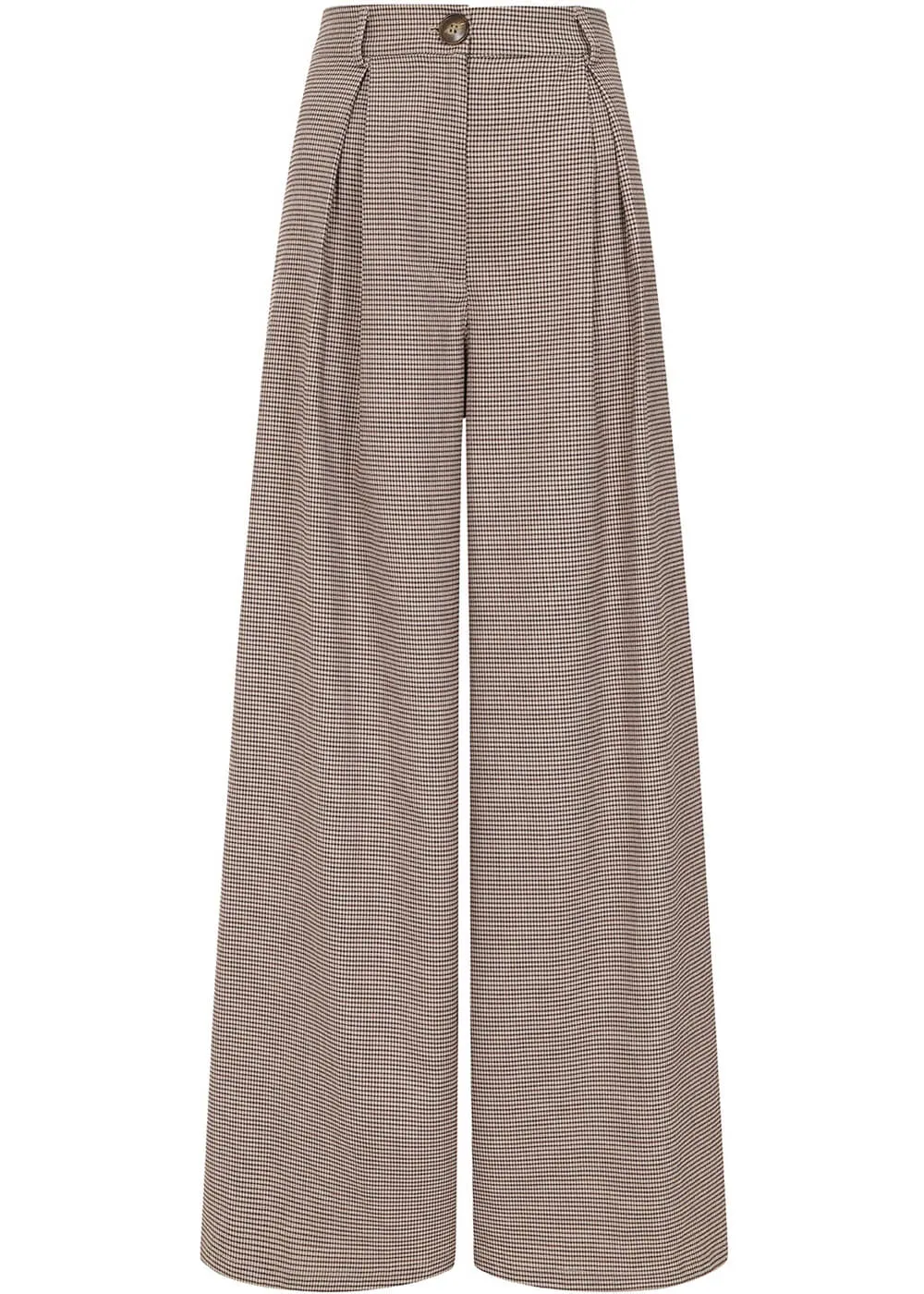Banned Eliza Houndstooth 40's Trousers Brown