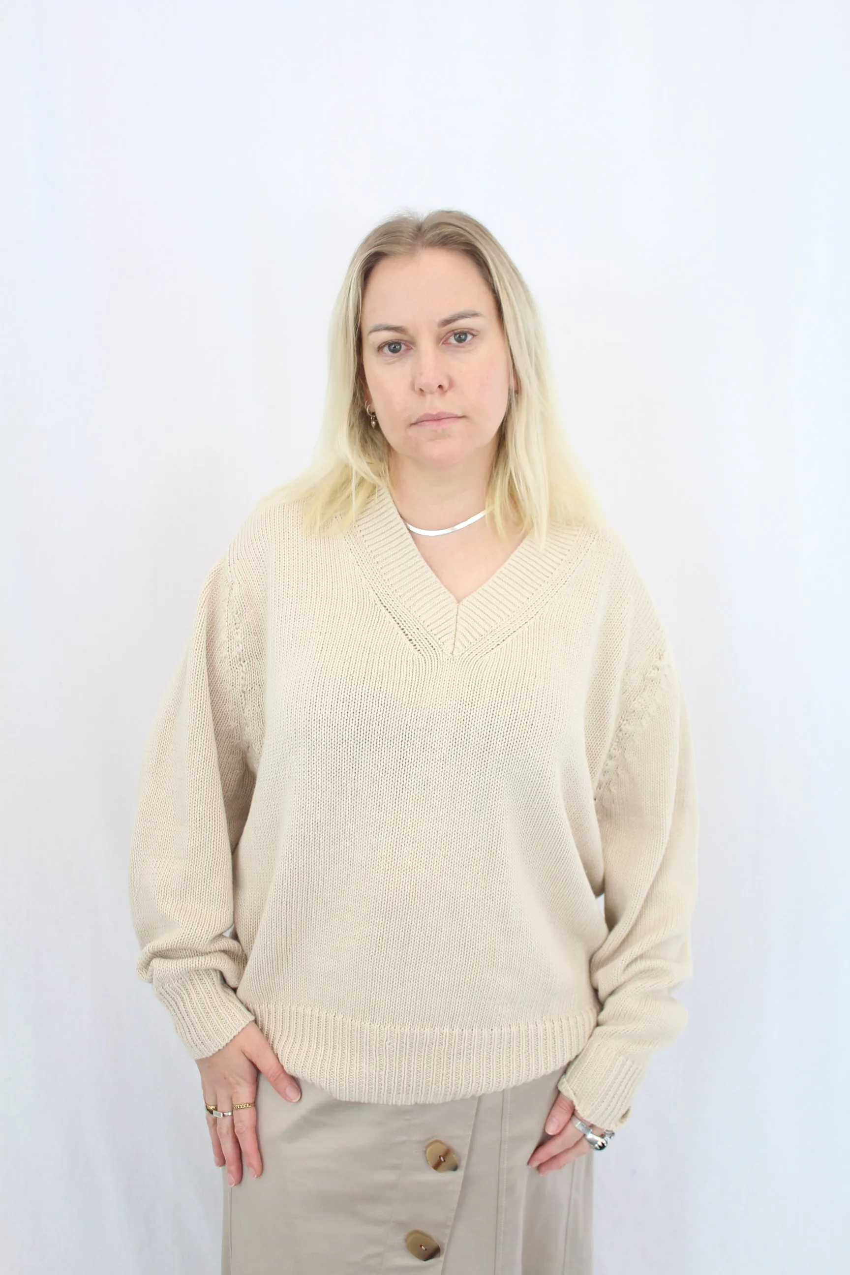 Bassike - V Neck Jumper