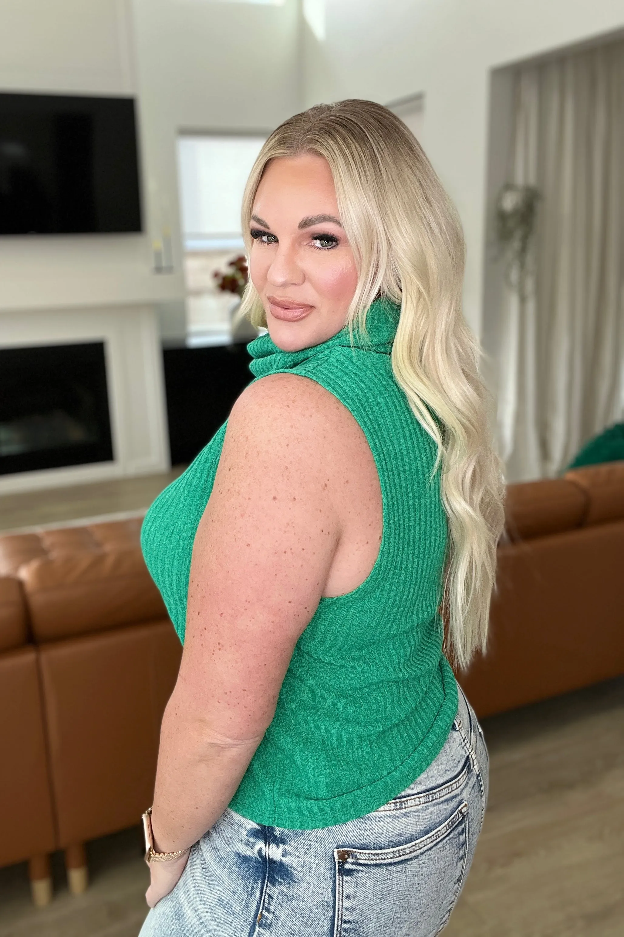 Before You Go Sleeveless Turtleneck Sweater