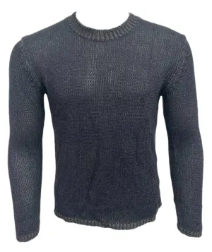 BLK DNM Men's Navy Green Crew Neck Sweater 40 NWT