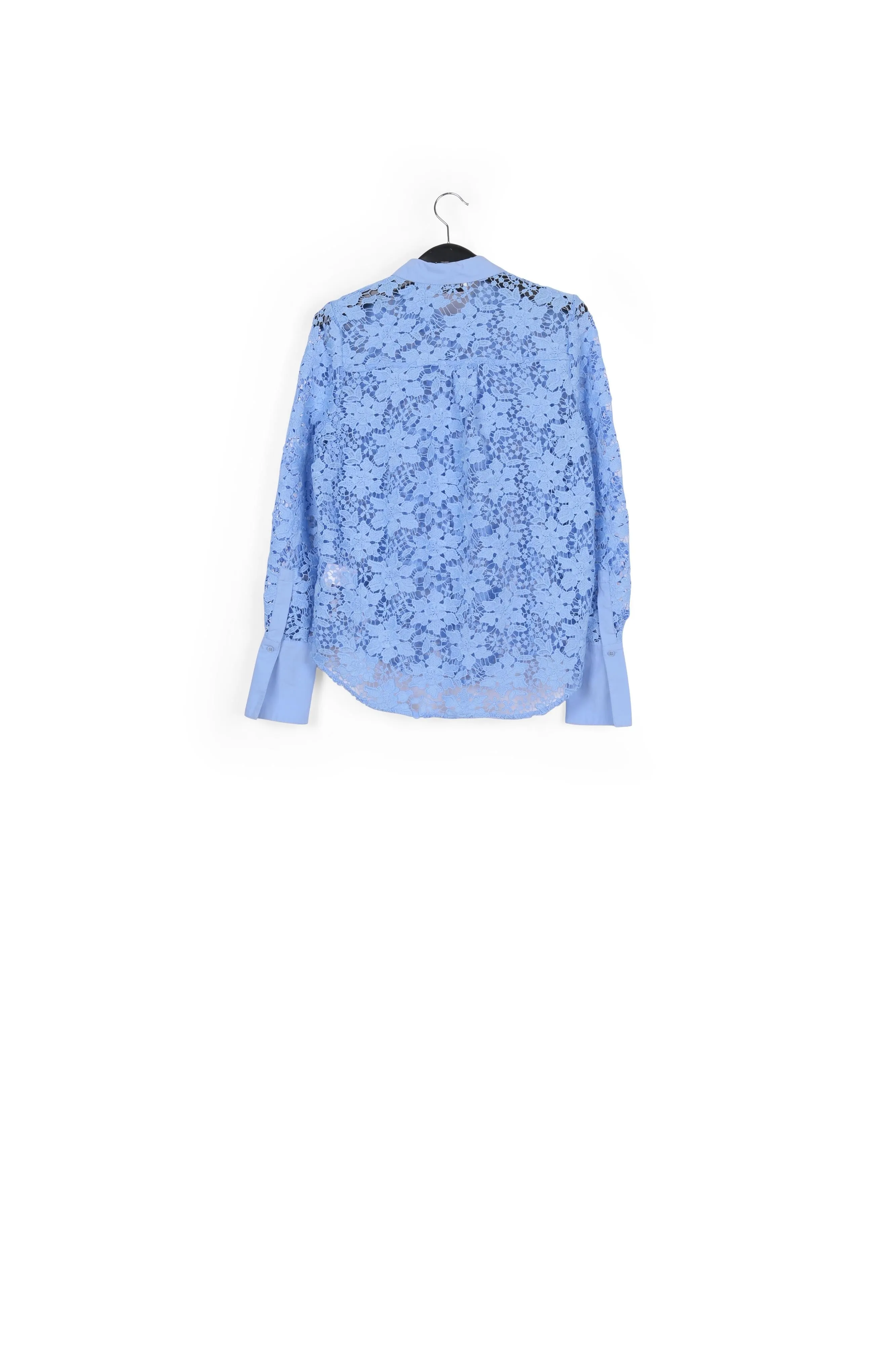 Blue floral lace top
