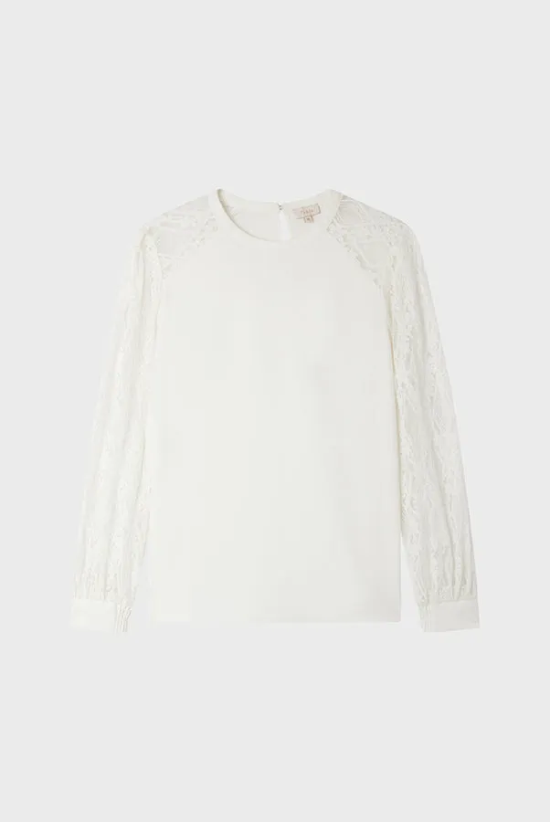 BRELLE WHITE LACE SLEEVES TOP