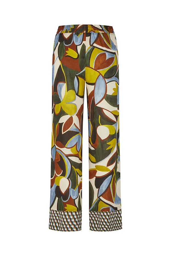 BROWN FLORAL TROUSERS