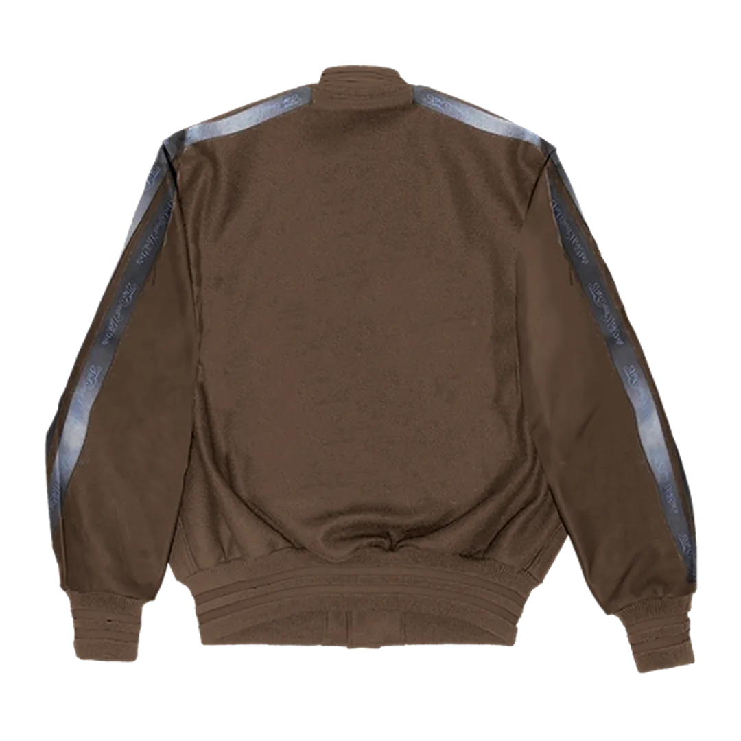 Brown Striped Varsity Jacket