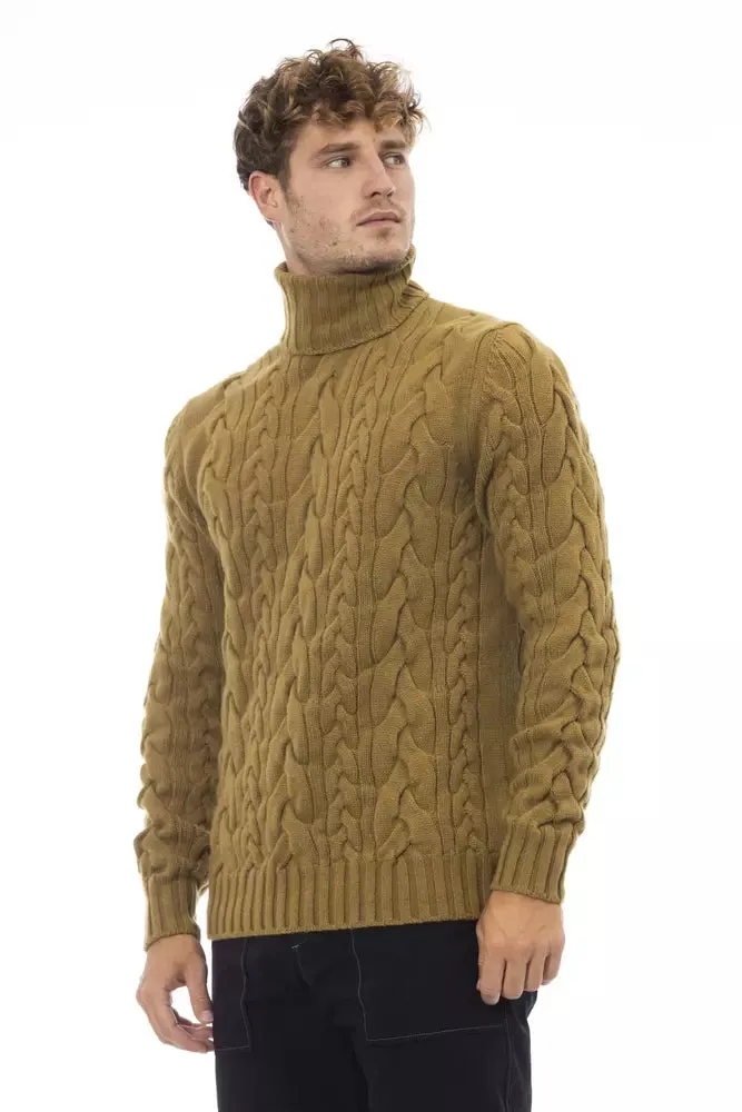 Brown Wool Men Sweater