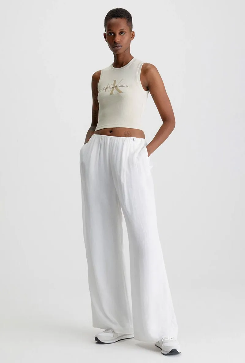 CALVIN KLEIN RAYON WIDE LEG TROUSERS
