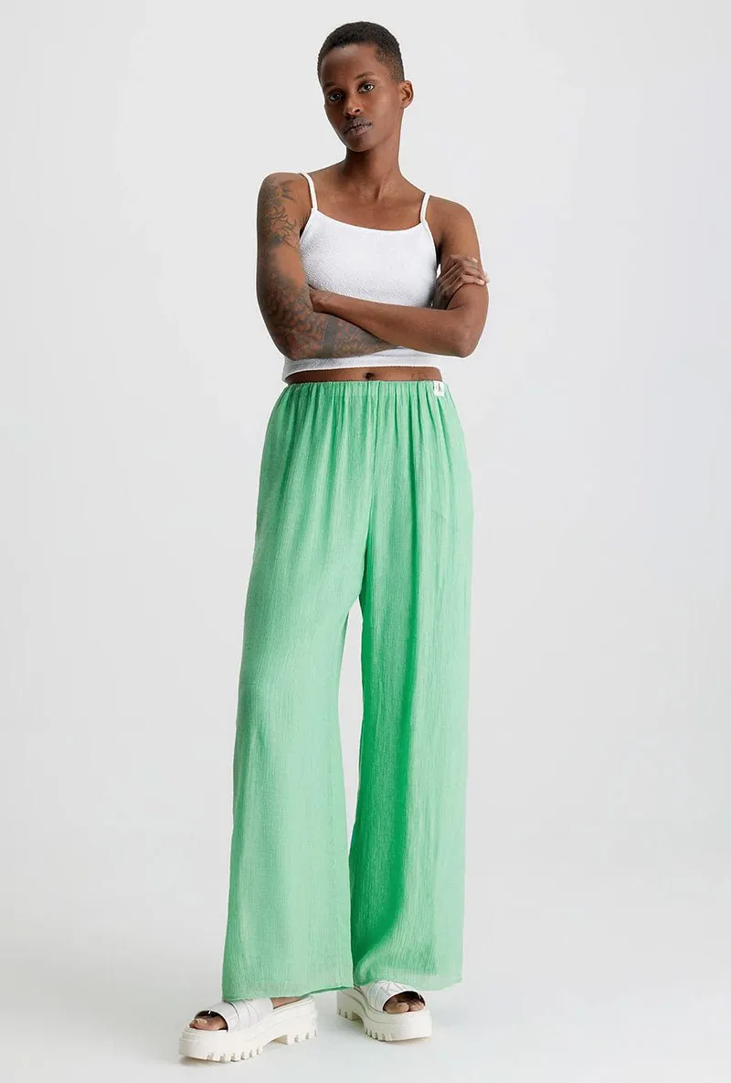 CALVIN KLEIN RAYON WIDE LEG TROUSERS