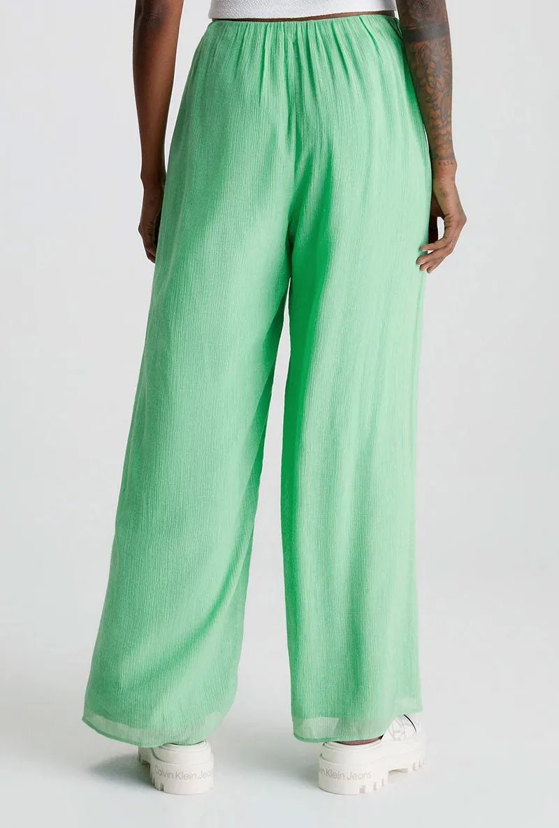 CALVIN KLEIN RAYON WIDE LEG TROUSERS