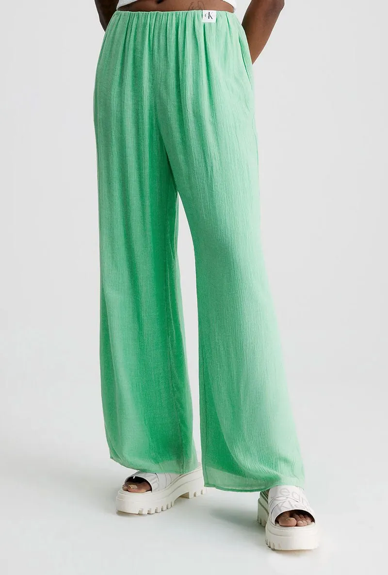 CALVIN KLEIN RAYON WIDE LEG TROUSERS
