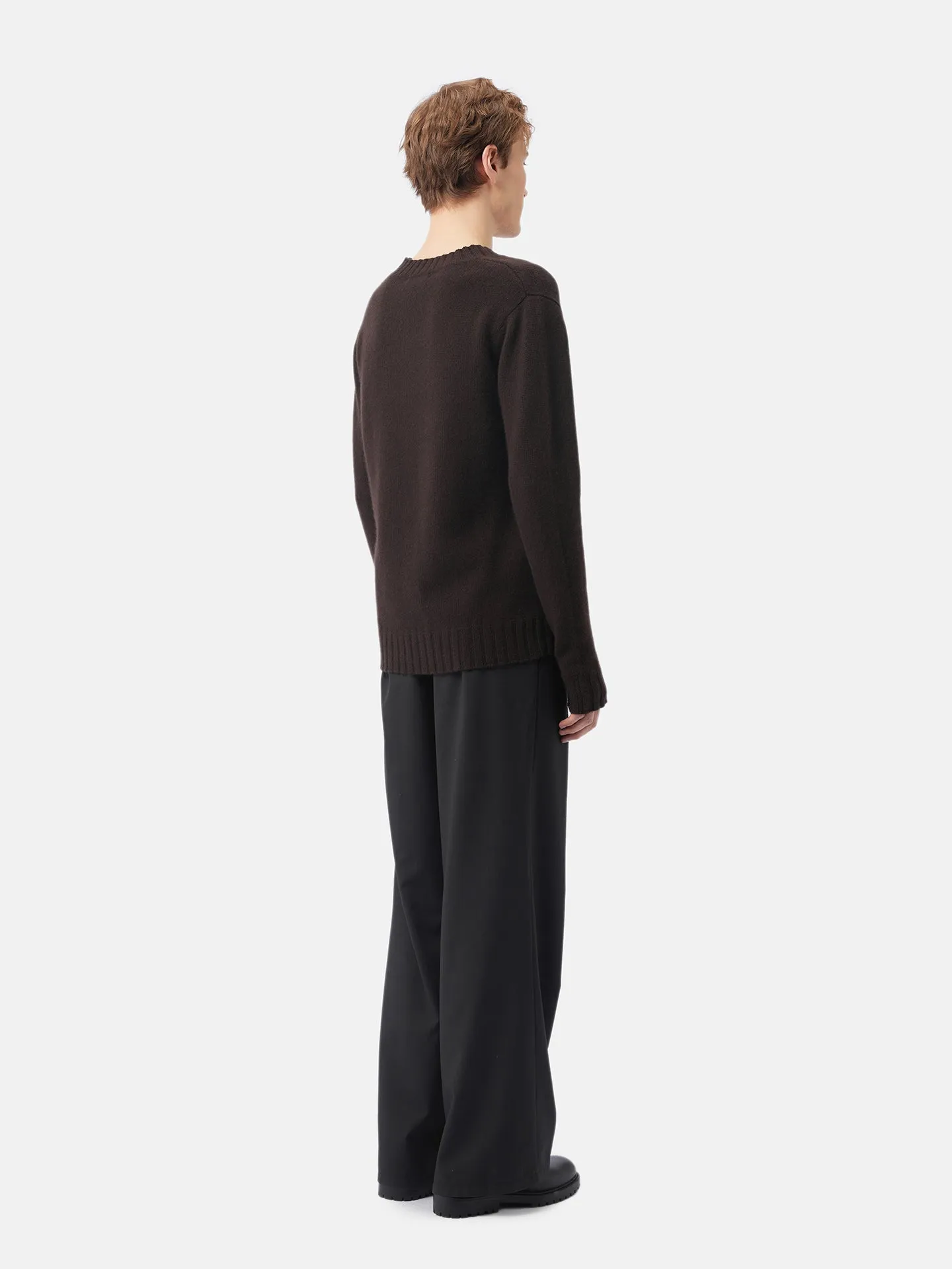 Cashmere Ribbed-Knit V-Neck