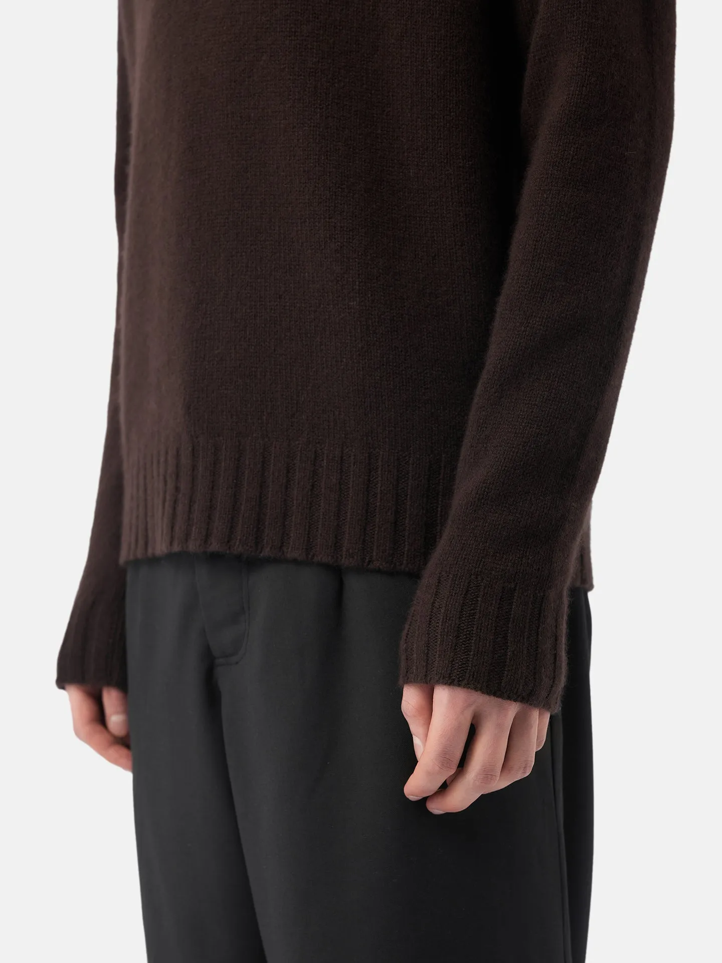Cashmere Ribbed-Knit V-Neck