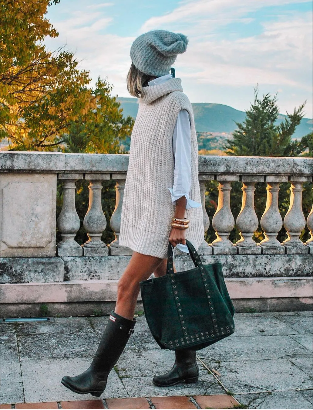 Casual Pile Collar High-collared Sweaters Mini Dresses Black