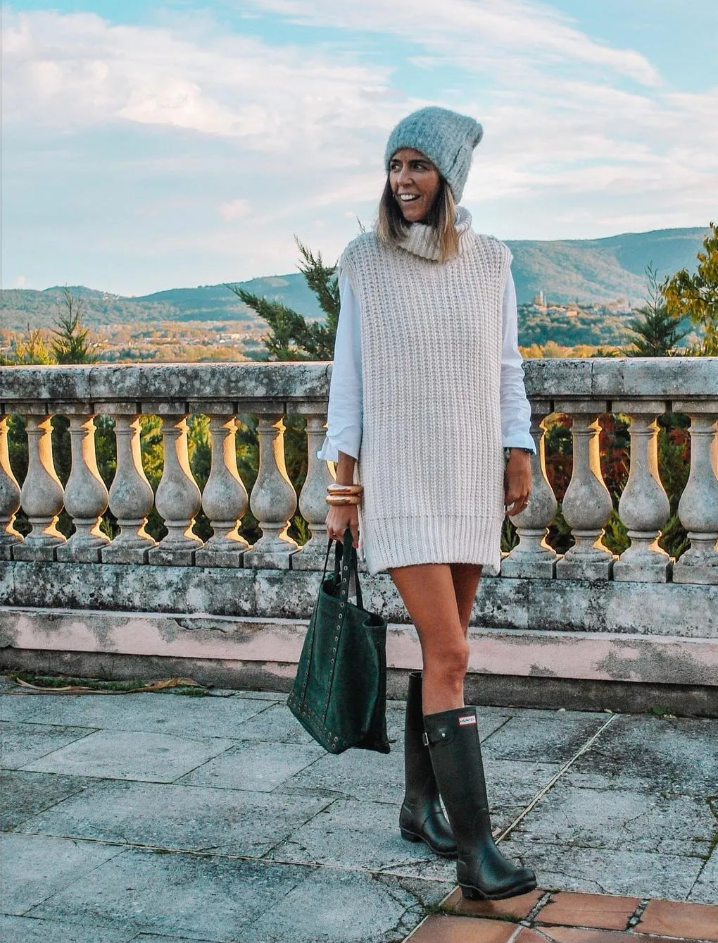 Casual Pile Collar High-collared Sweaters Mini Dresses Black