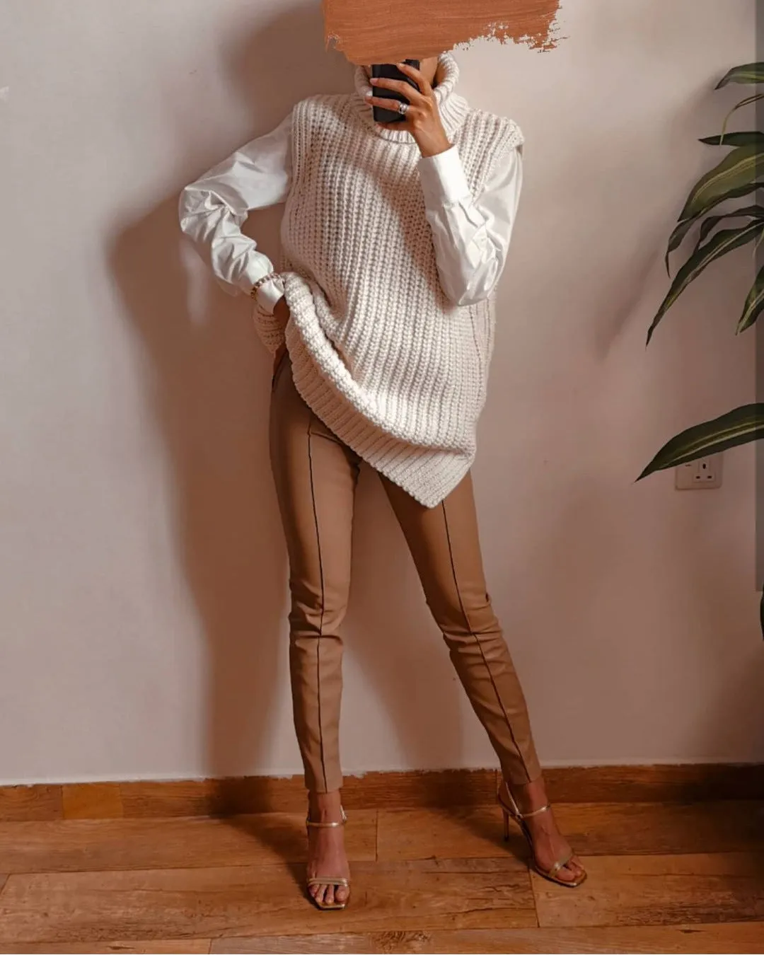 Casual Pile Collar High-collared Sweaters Mini Dresses Black