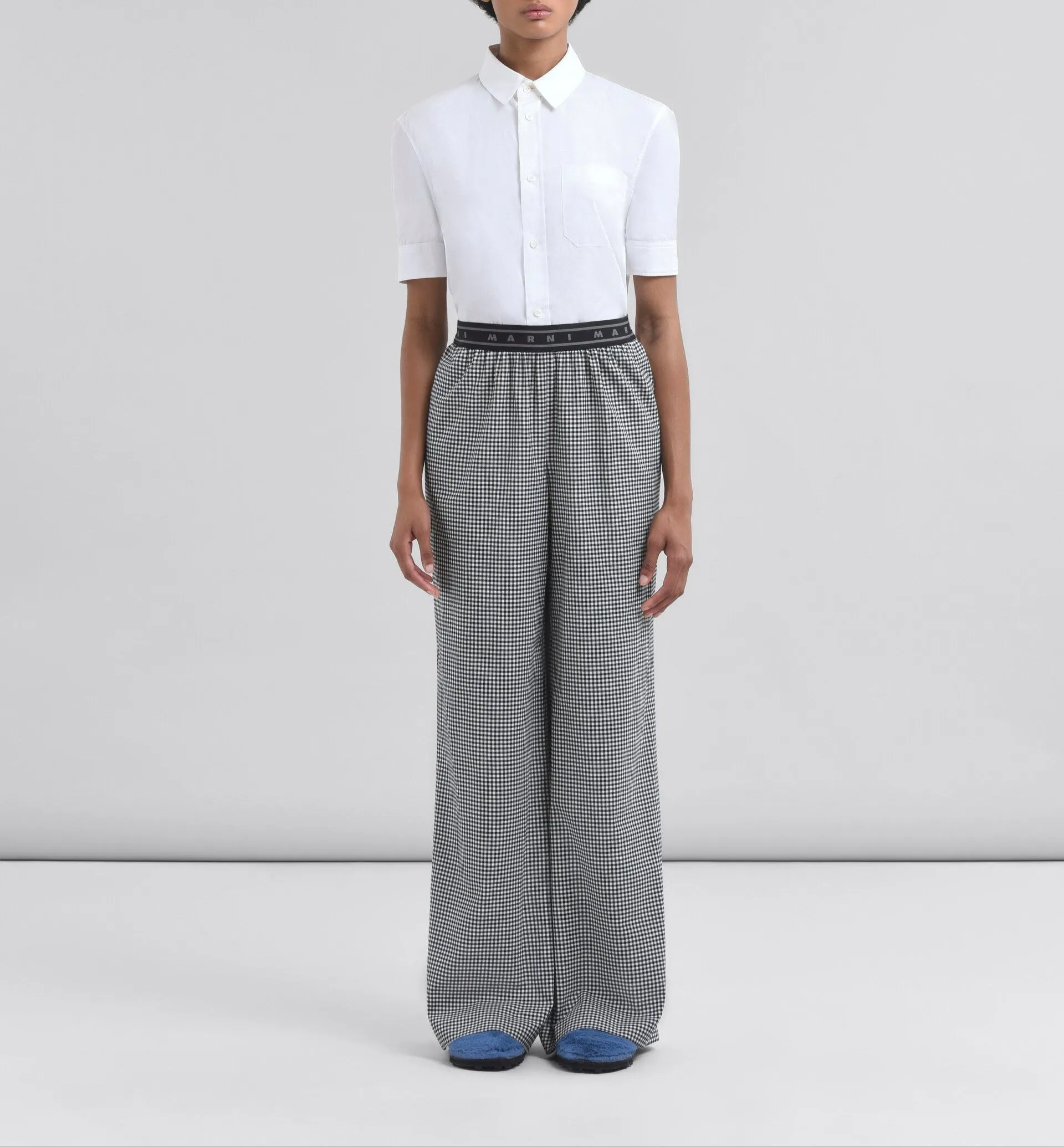 Check Palazzo Trousers