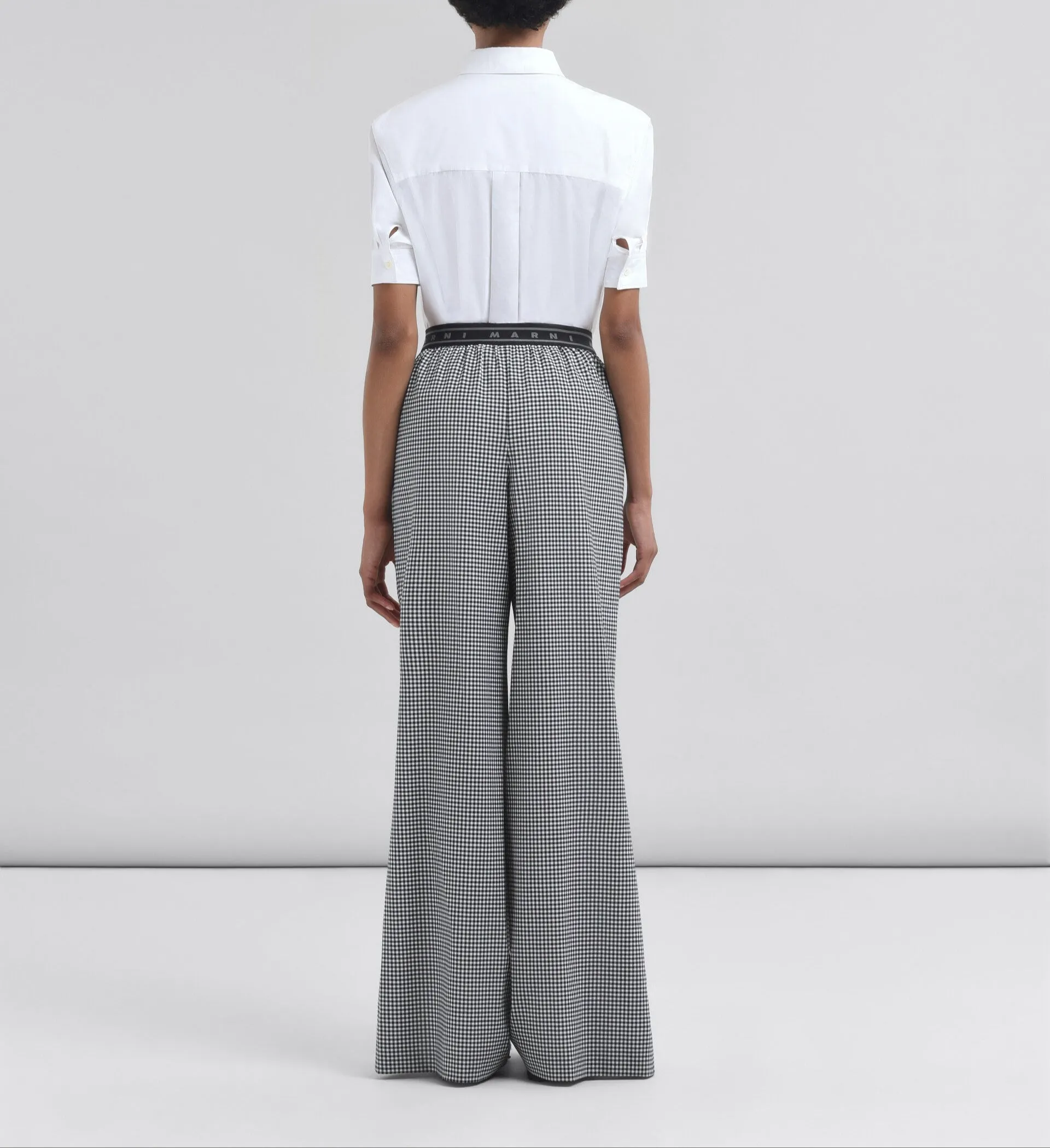 Check Palazzo Trousers