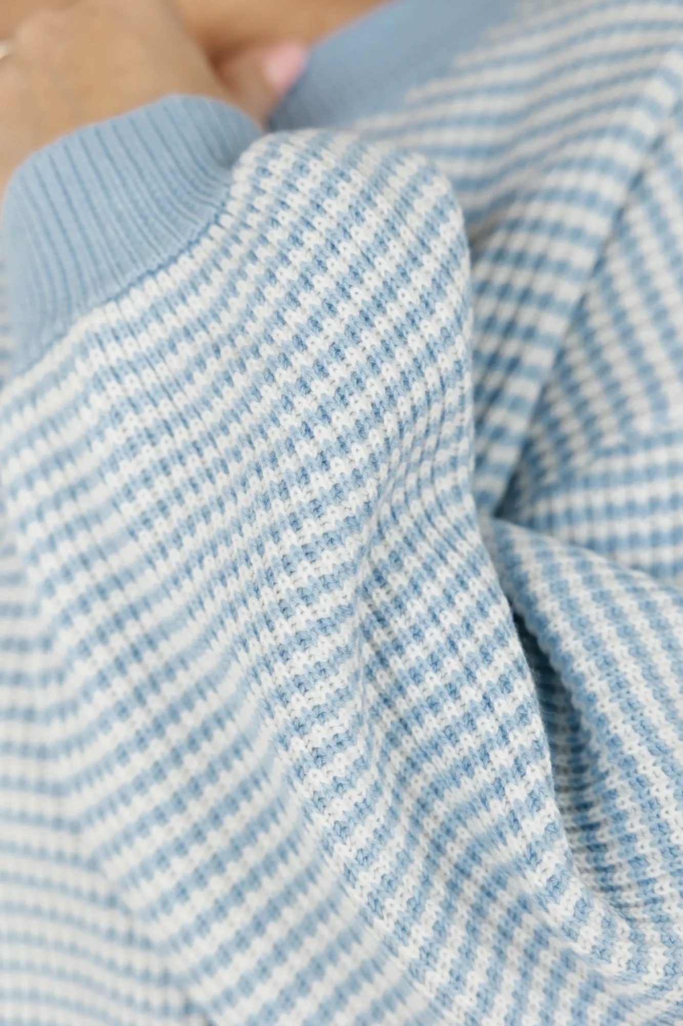 Clara Sweater in Blue/Ivory Stripe