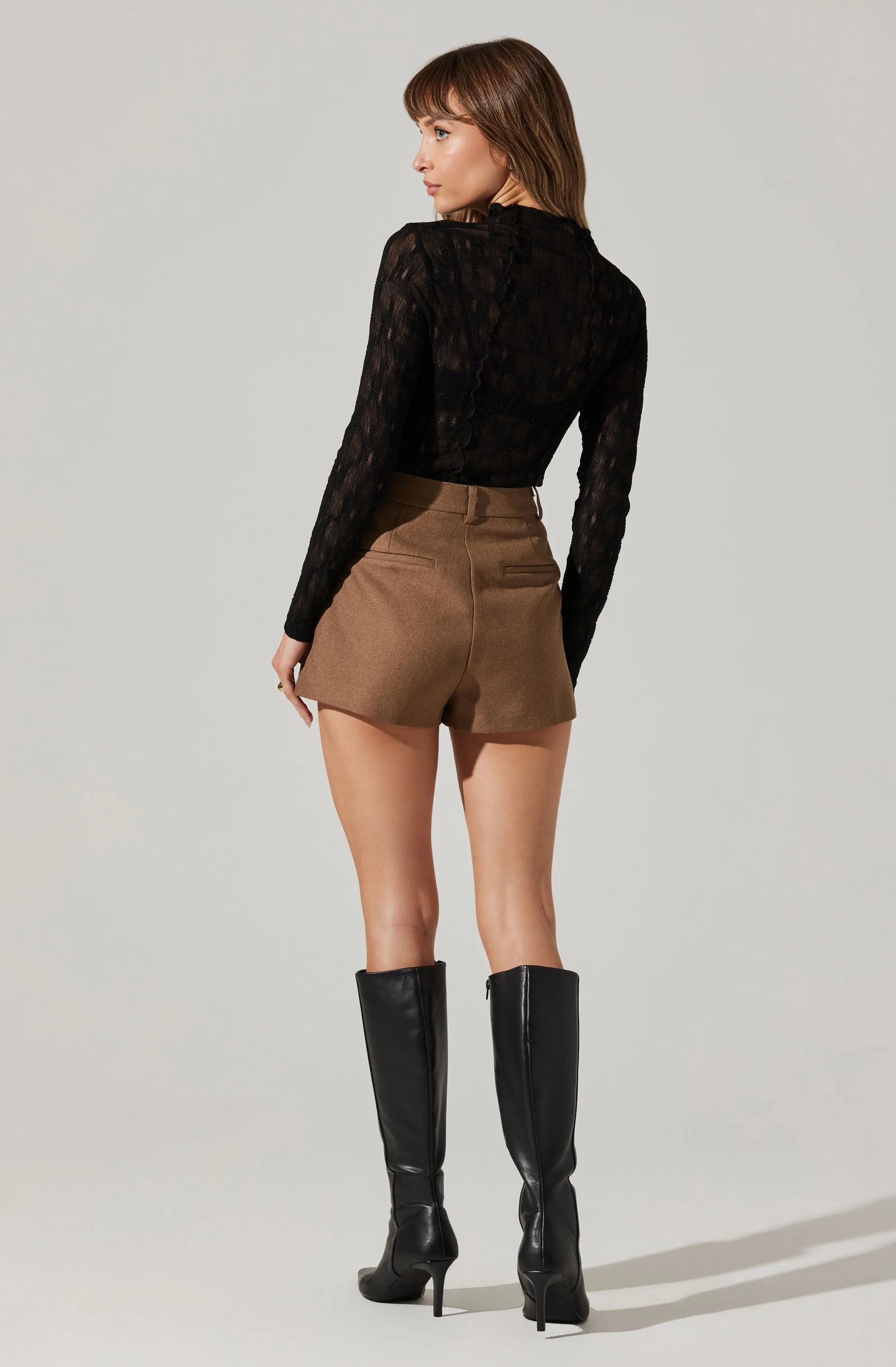 Colleen Mock Neck Lace Top