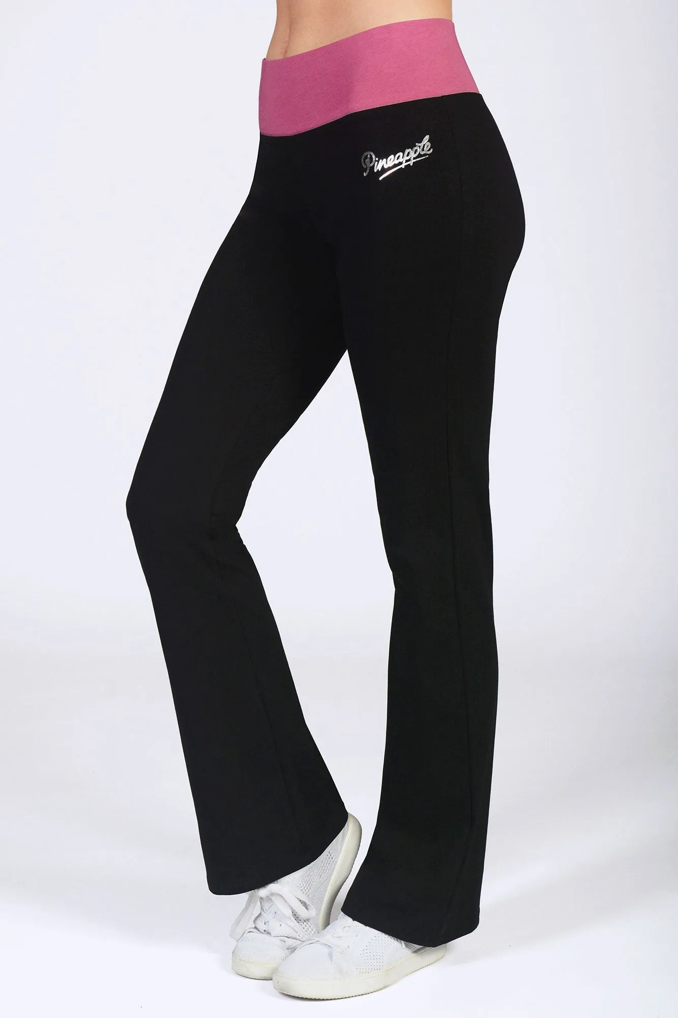 Contrast Band Bootcut Jersey Trousers