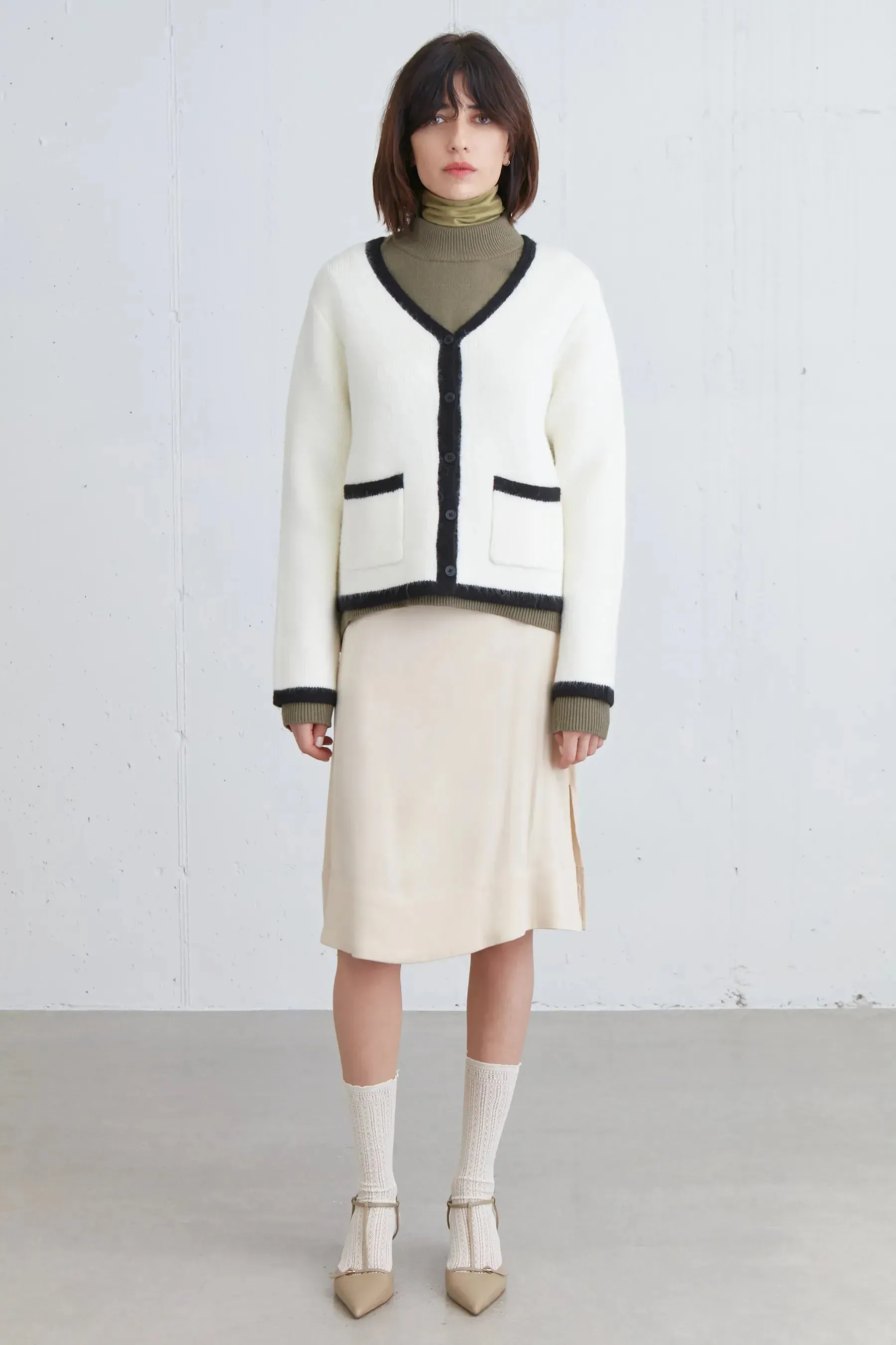 Contrast Trim Button up Cardigan