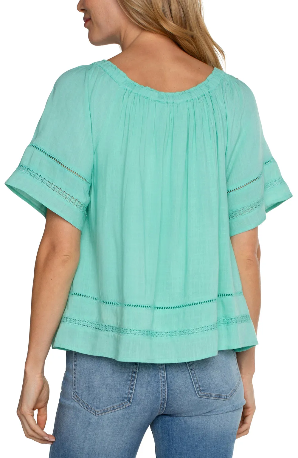 Cropped Bell Sleeve Woven Top - SALE