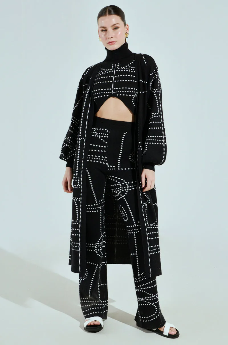 CROPPED DOTTED TURTLENECK SWEATER