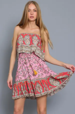 D109 BORDER MINI DRESS