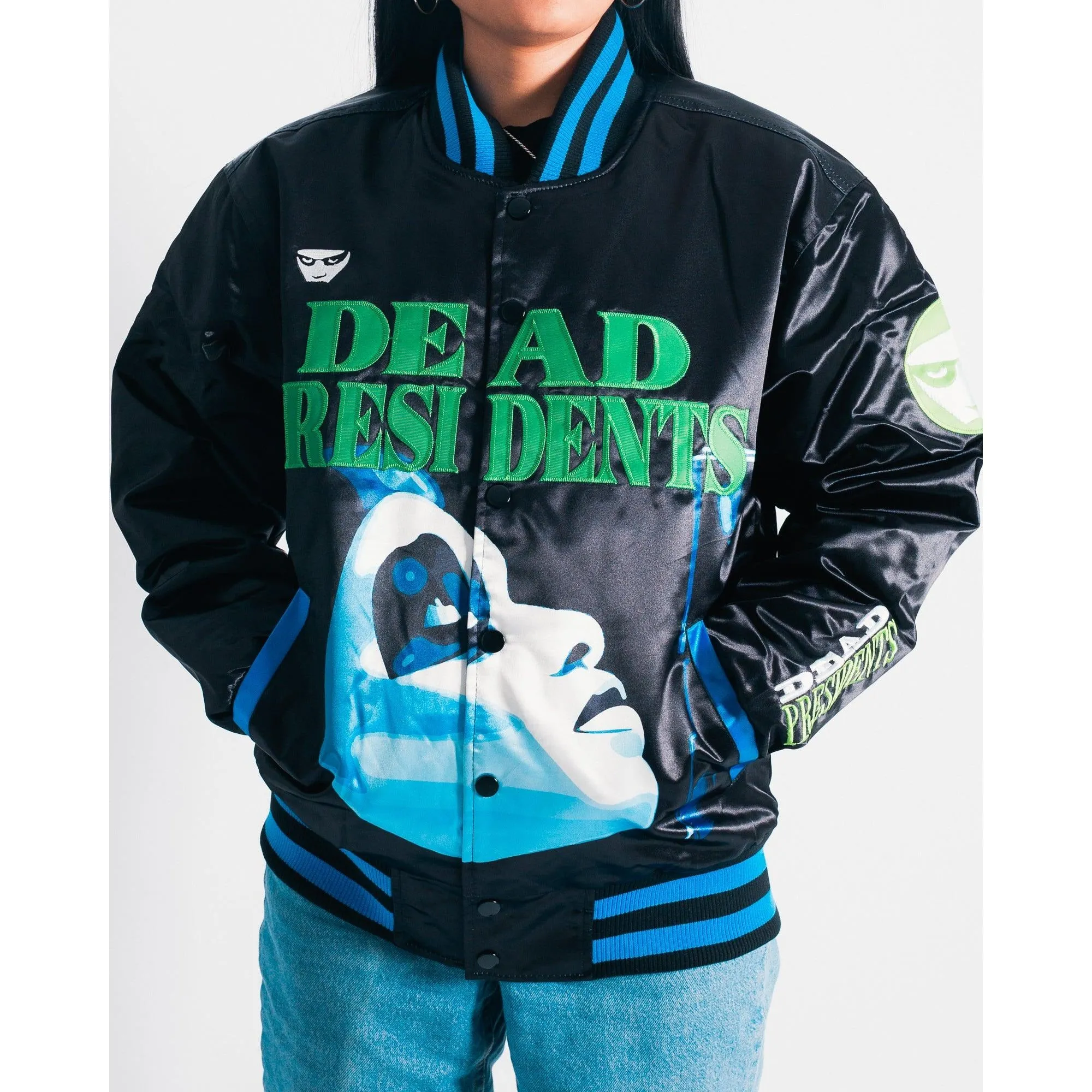 DEAD PRESIDENTS SATIN JACKET GREEN/BLACK