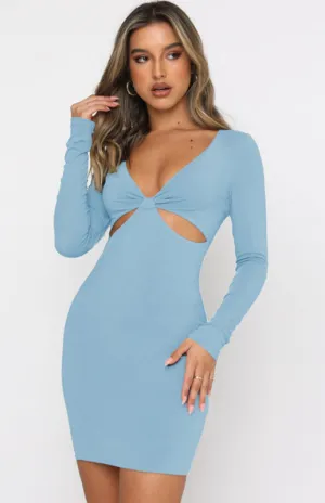 Deep V-Neck Mini Dress with Hollow Cutouts and Knot Detail