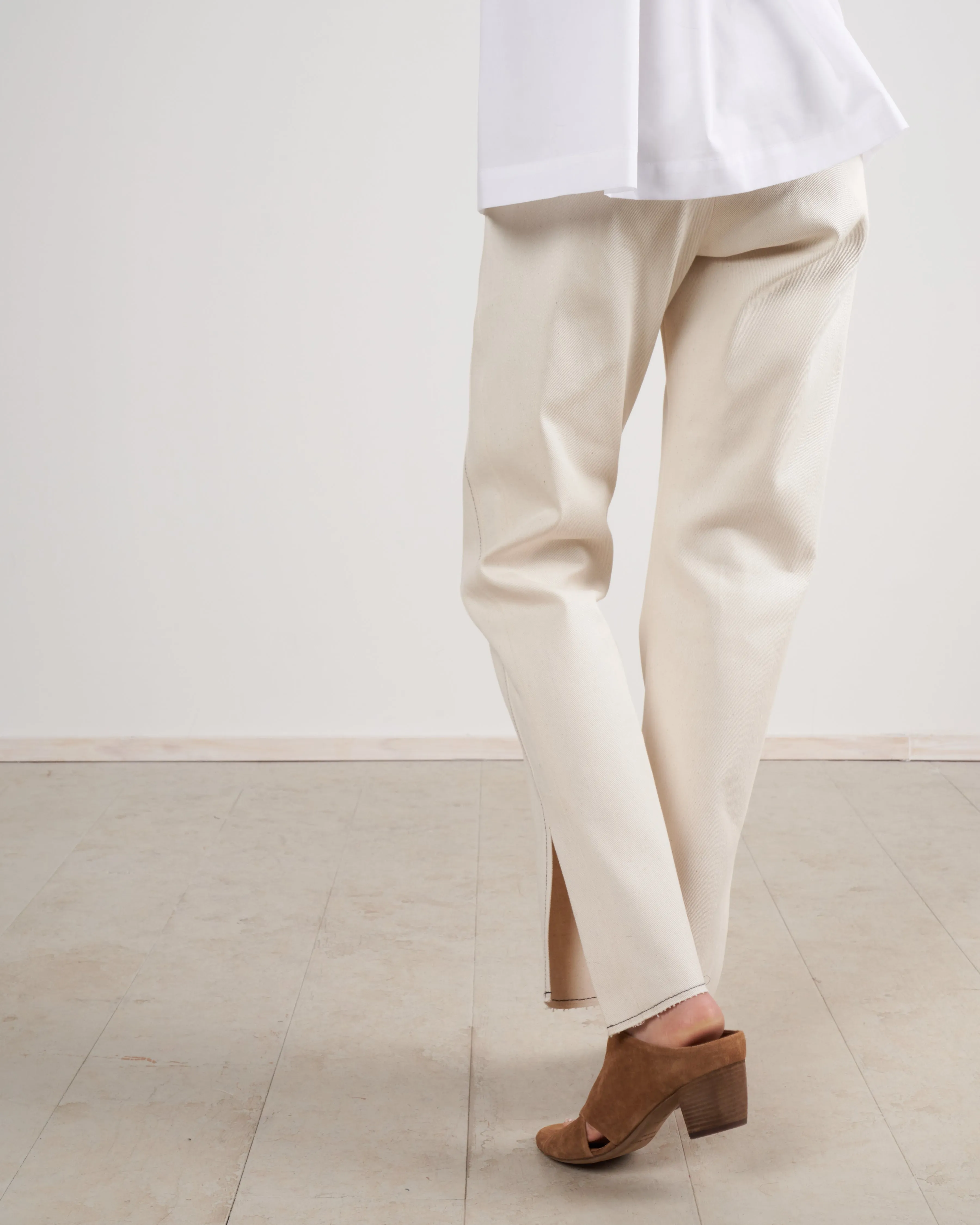 denim elli pant - ecru eco denim
