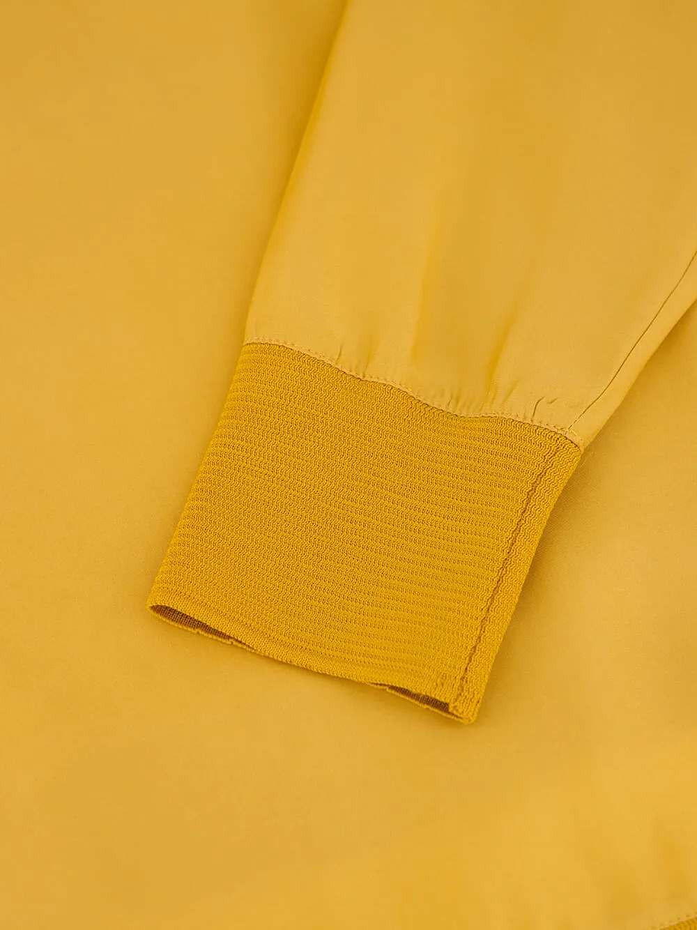 Diane Mustard Silk V-Neck Blouse
