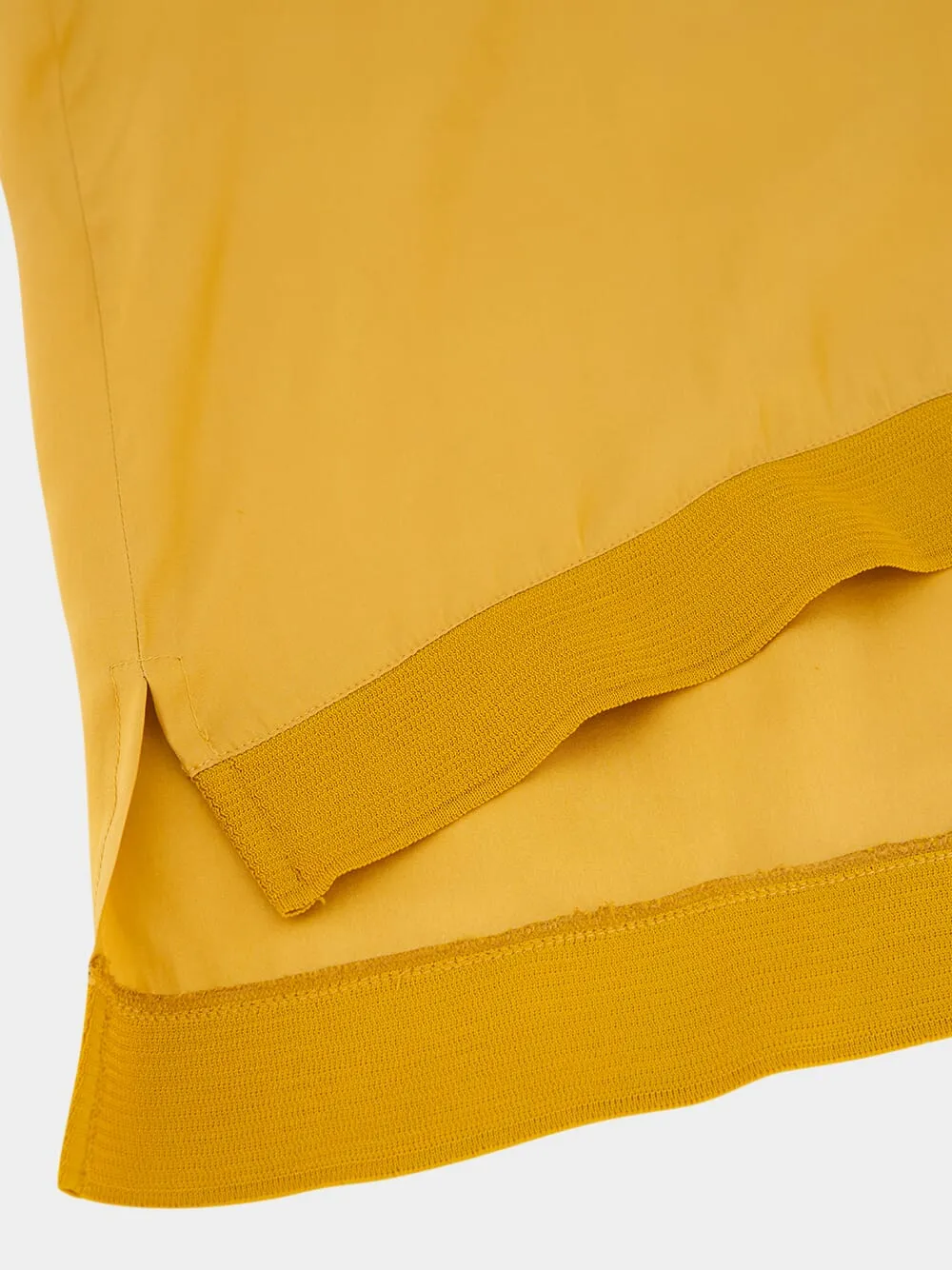 Diane Mustard Silk V-Neck Blouse