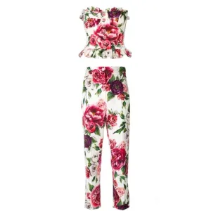 Dolce & Gabbana White Peony Print Set