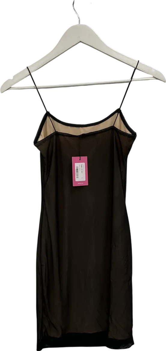 Edikted Black Lolita Mesh Mini Dress UK S