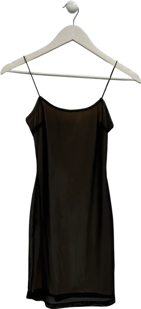 Edikted Black Lolita Mesh Mini Dress UK S