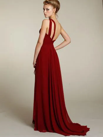 Elegant One Shoulder Long Chiffon Prom Dress-322695