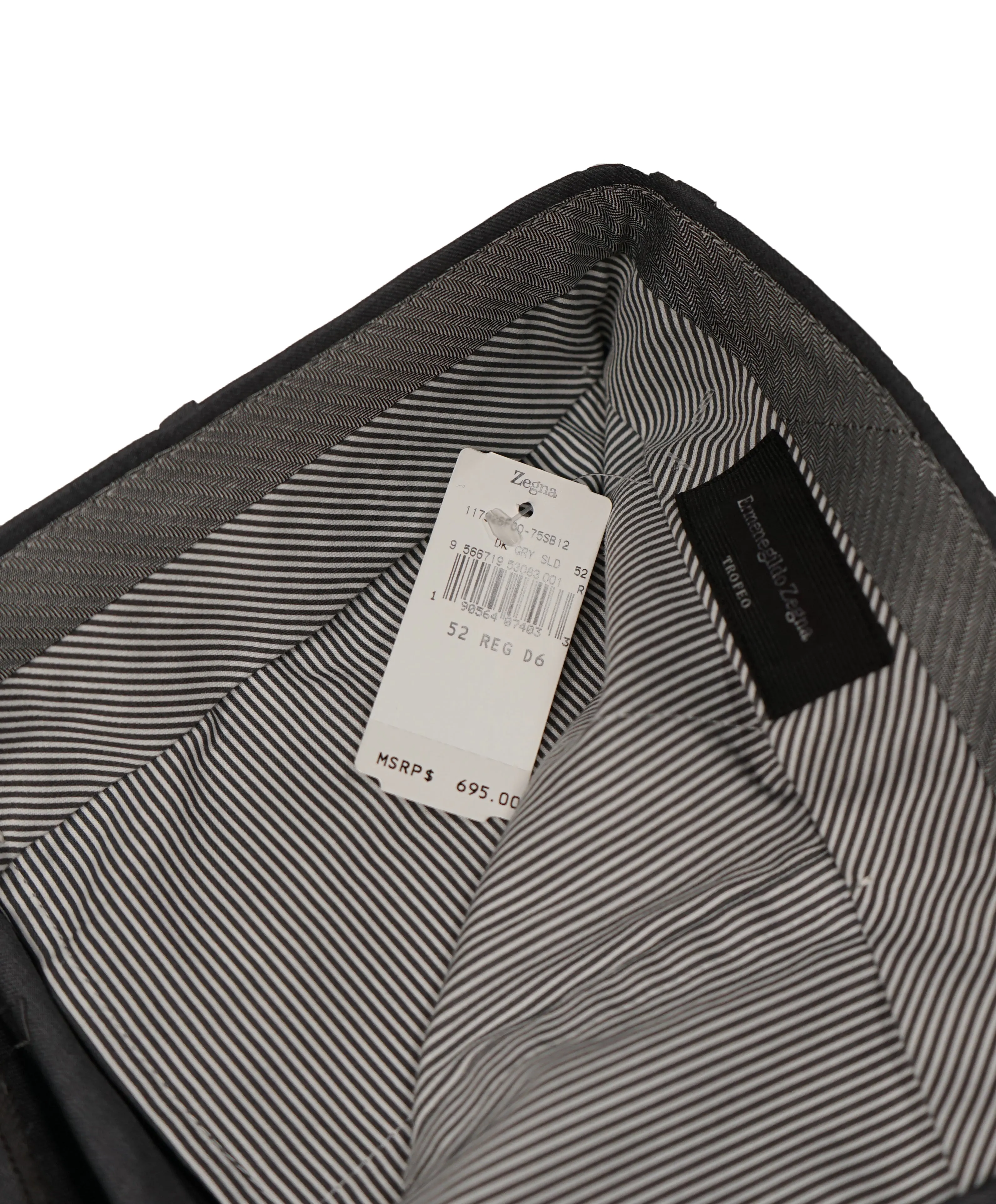 ERMENEGILDO ZEGNA - Medium Gray “TROFEO" Flat Front Wool Trousers  - 35W